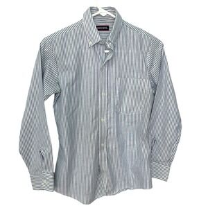 *Vintage Andhurst 16 Blue/White Striped Dress Shirt Button Down Business Casual